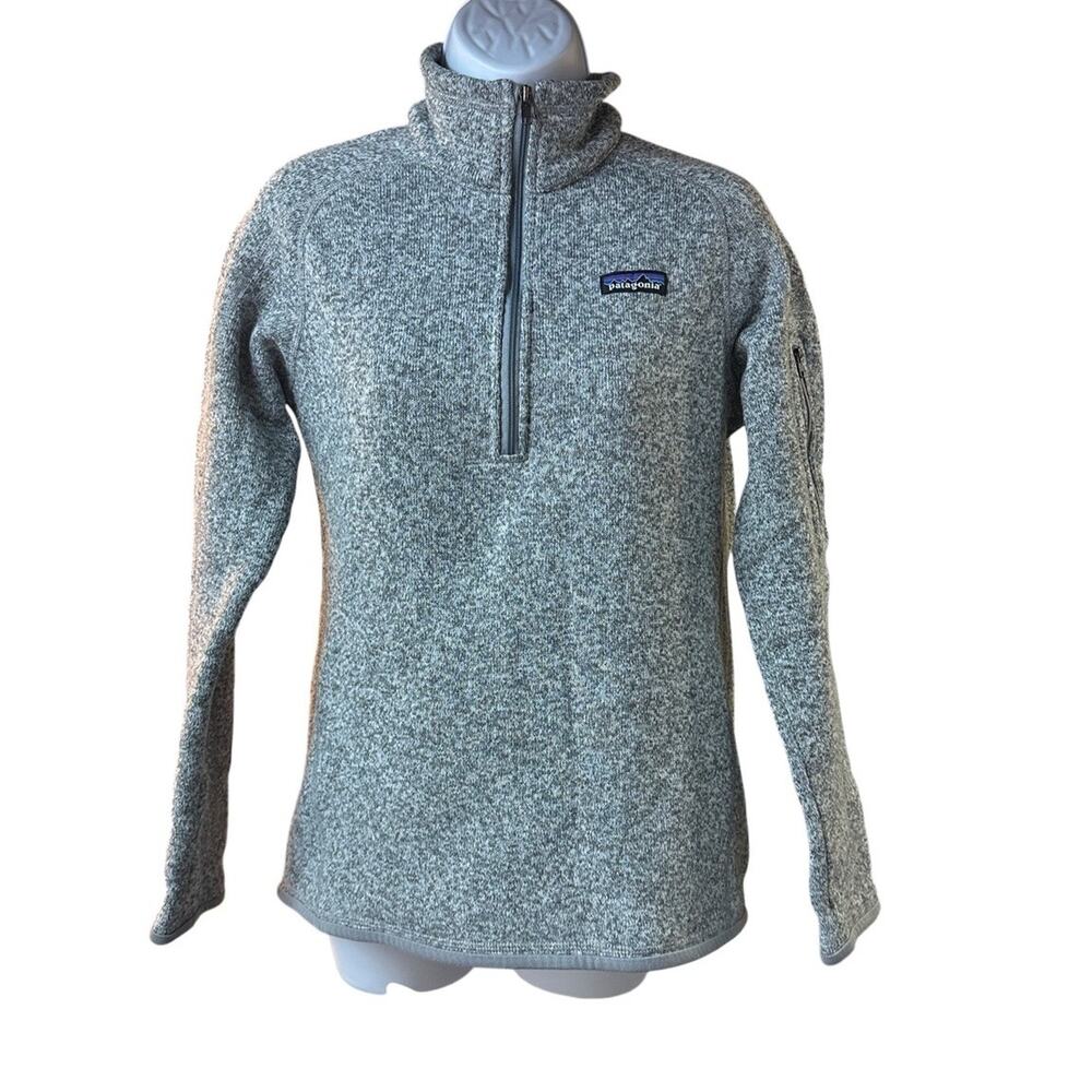 Patagonia Better Sweater Womens Heather Gray Quarter Zip Knit Pullover Sz M